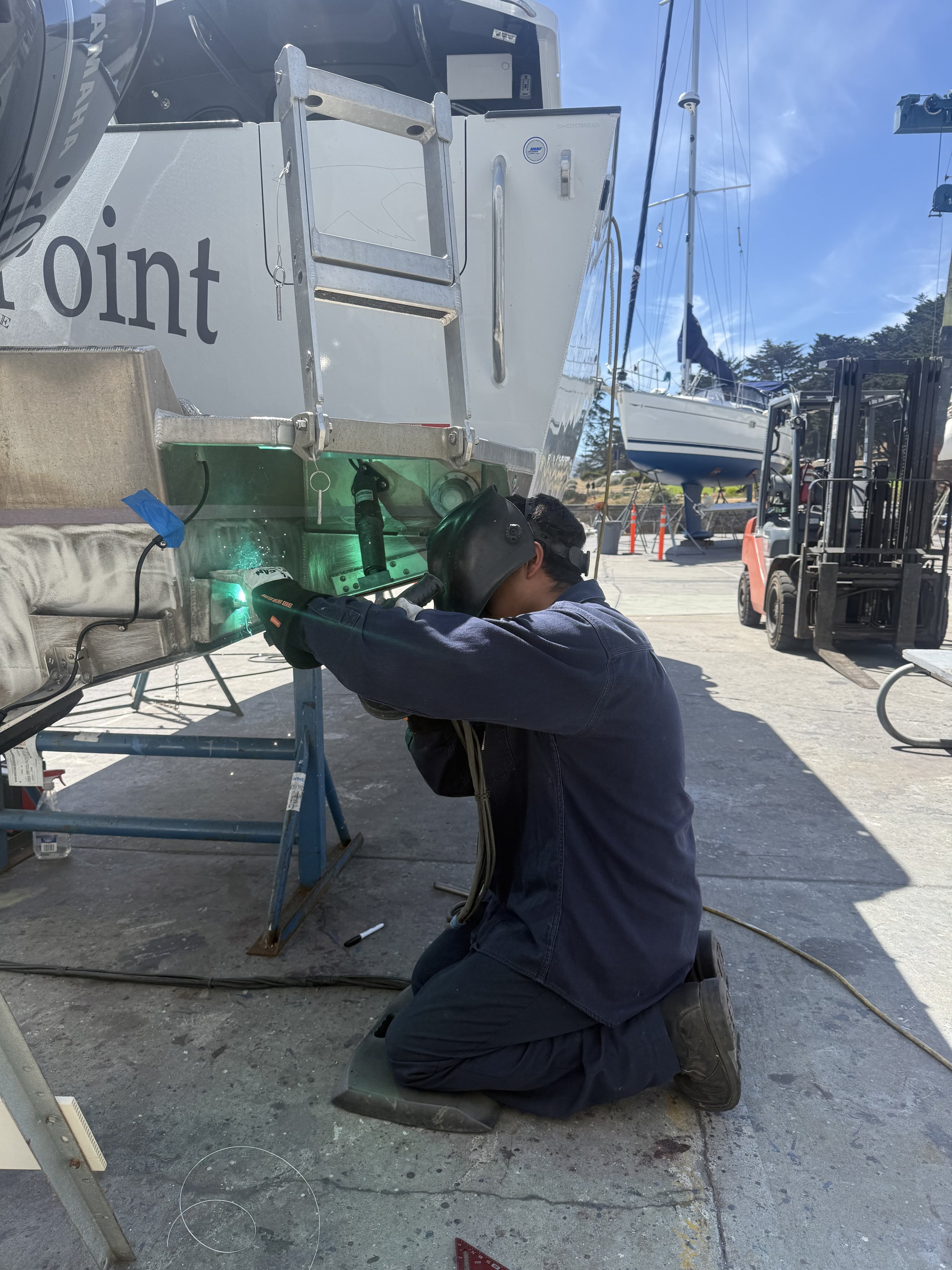 Welding work in progress