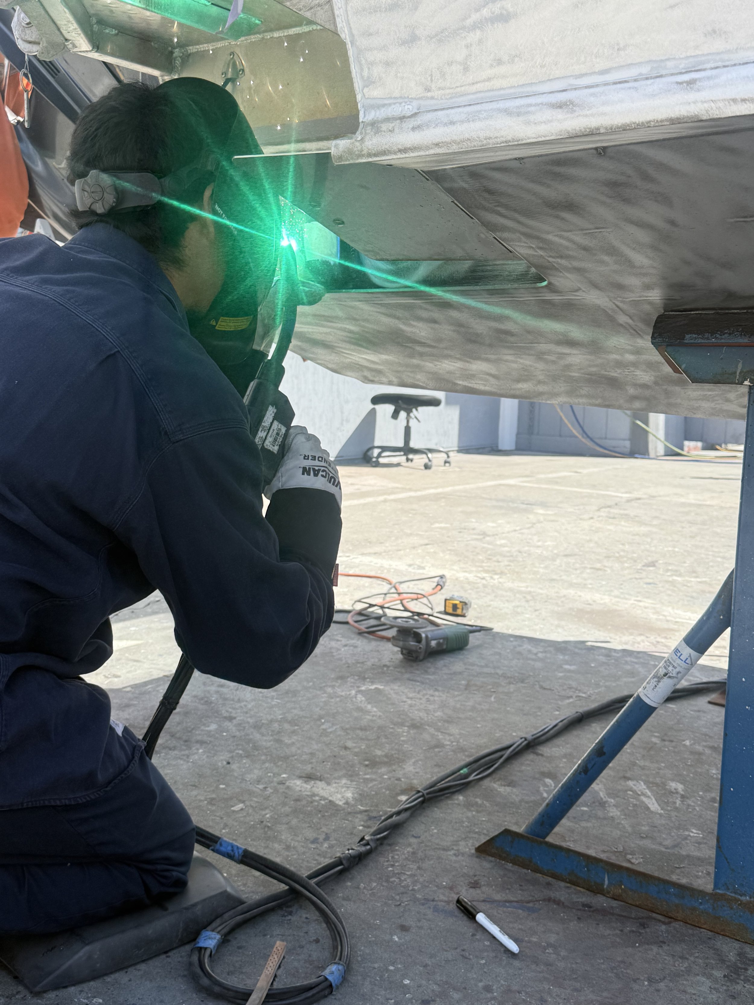 Completed weld inspection